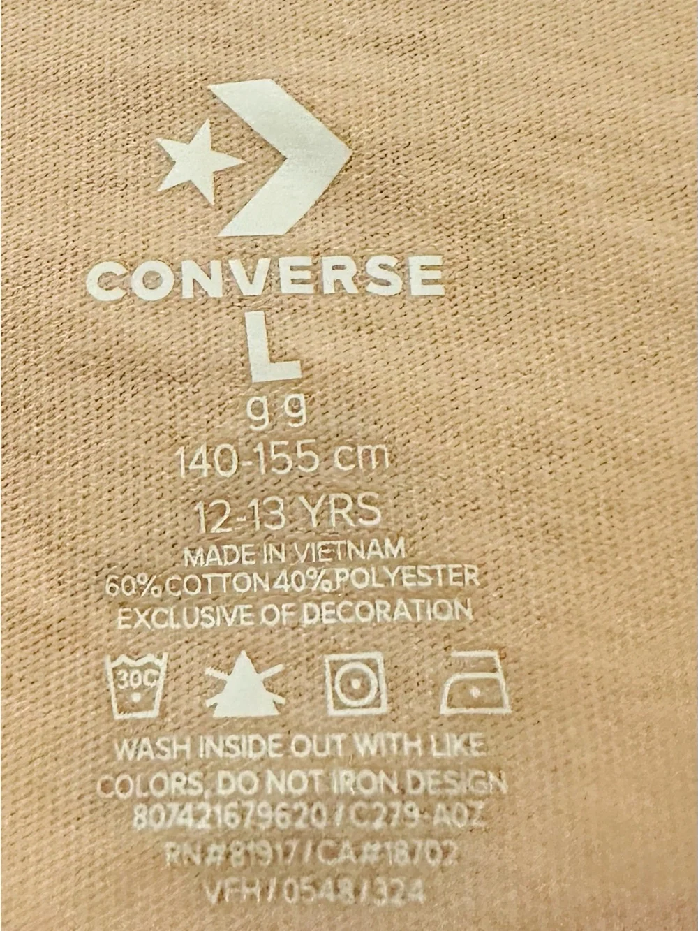 Converse girl kid size LARGE 12-13 years Graphic Logo Tee